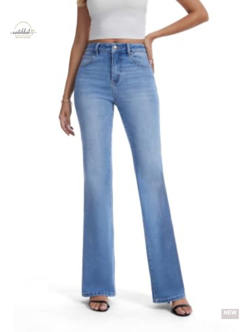 High Rise Wide Leg Flare Bell Bottom Stretch Denim Jeans